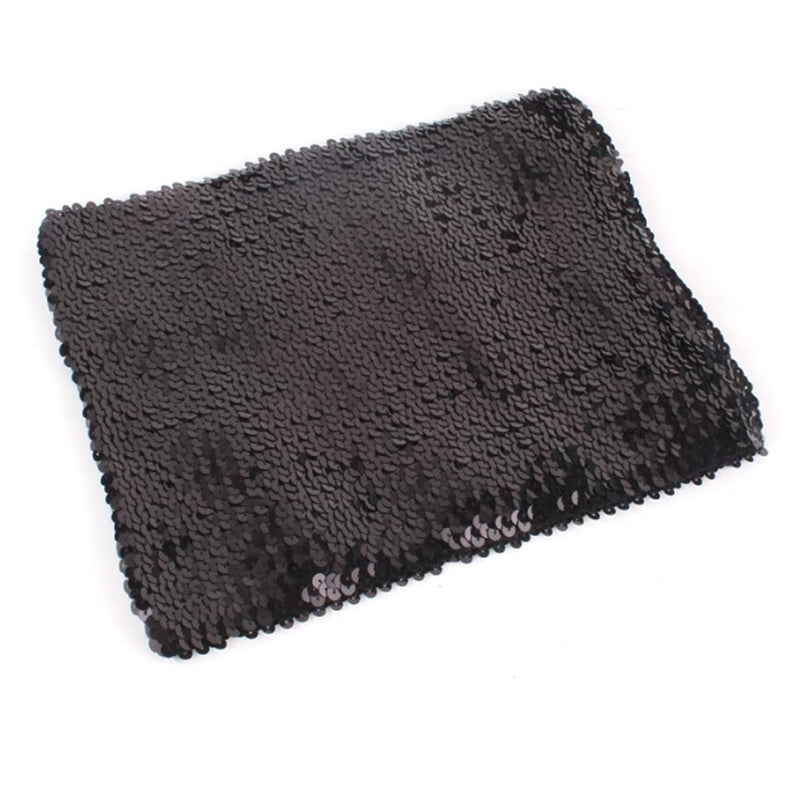 Fenyong Womens Sparkly Sequin Mermaid Crop Tops, Strapless Metallic Tube Tops for Party Clubwear(Black) - Image 2
